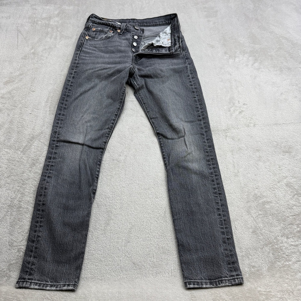 Levi's 501 Skinny Jeans Women 24 Black Hi Rise Button Fly 90s Grunge Streetwear